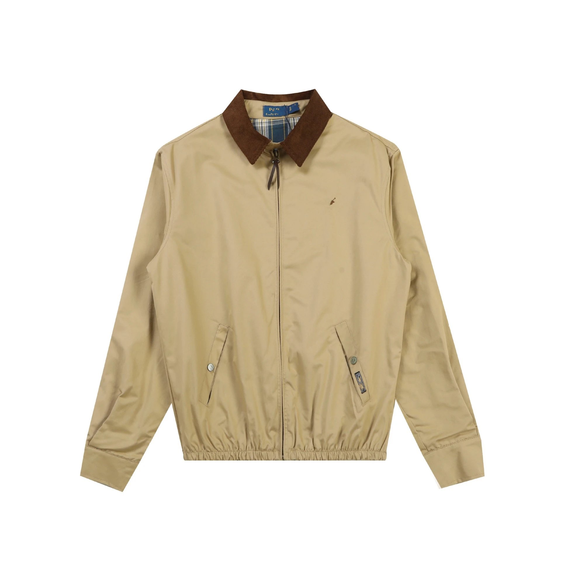 RL Pony Embroidery Vintage Retro Jacket Old Money Corduroy Lapel Spliced Jacket