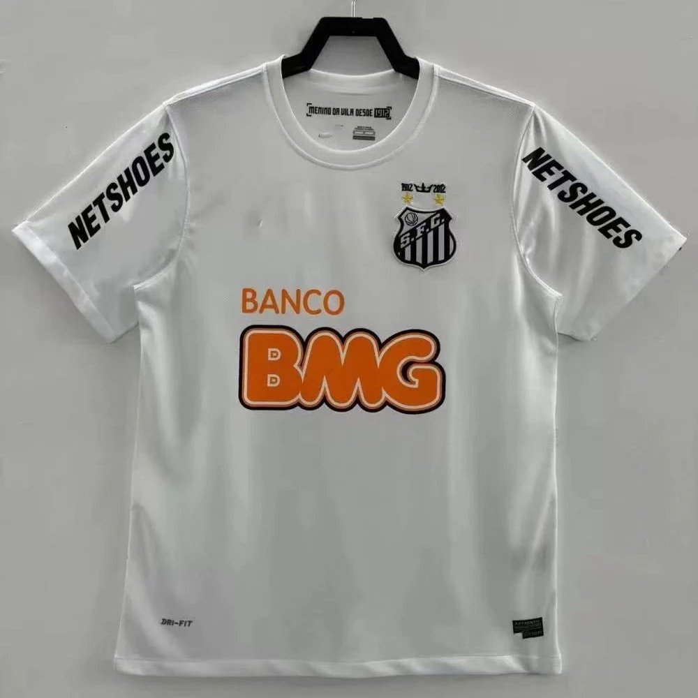 12-13 Season Santos Home/Away Vintage Retro Jersey Neymar Short Sleeve Football Kit Adult/Kids