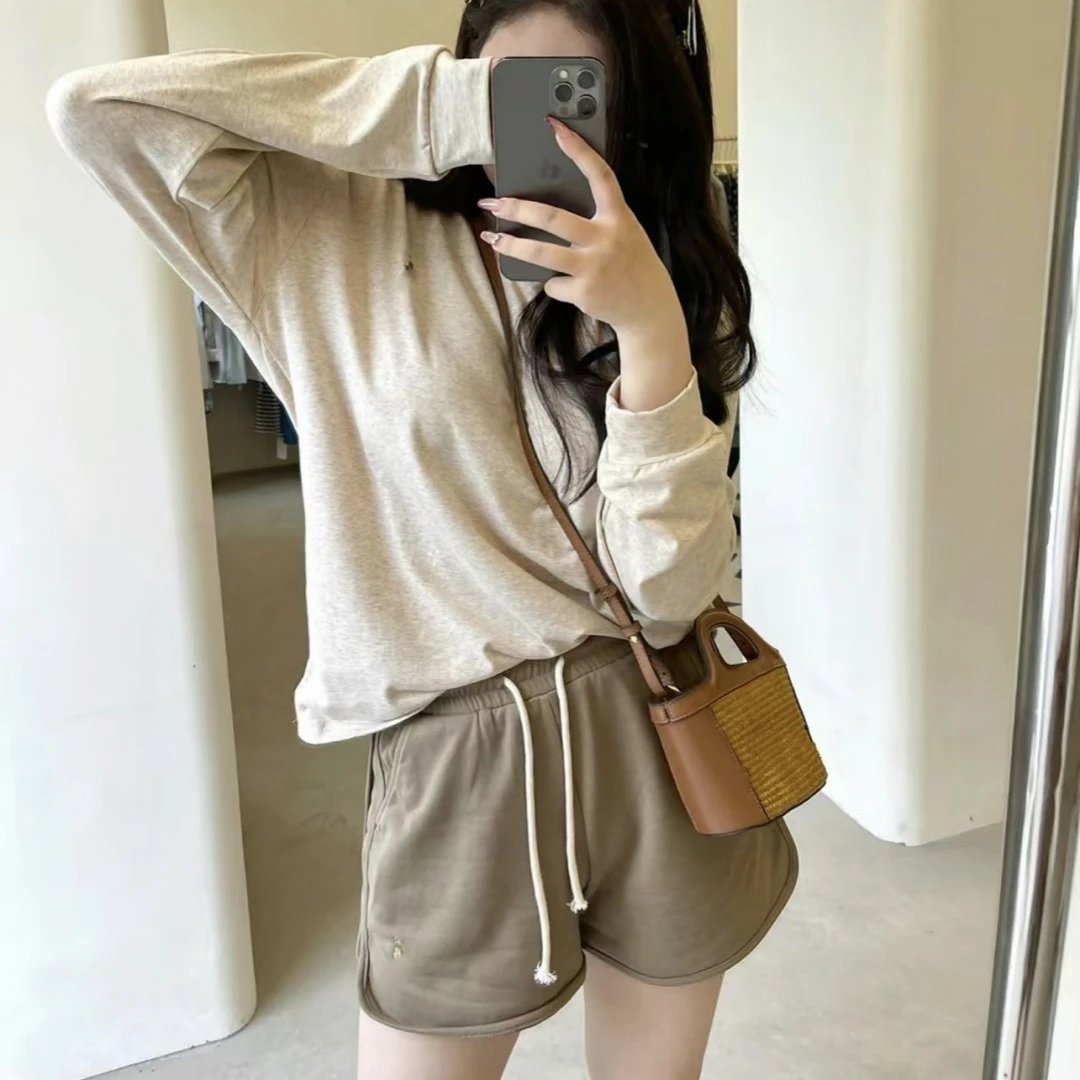 Ralph Lauren Pony Small Label Warhorse Oatmeal Set Basic Shorts Women's Wear