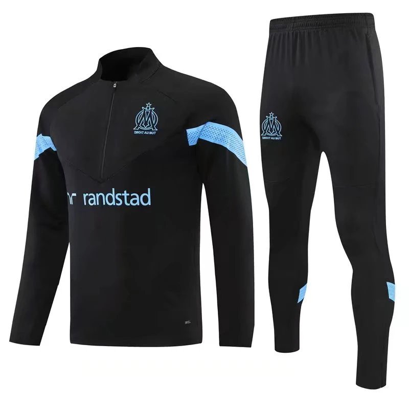 New Marseille balenciaga Atlético Madrid Porto Ajax Jersey Football Jersey Half Zip Training Suit Set Kids