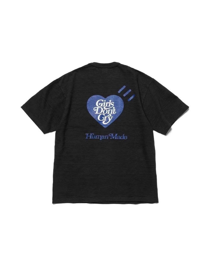 HUMAN Heavyweight Bamboo Cotton Loose Unisex Couples Round Neck Short Sleeve T-shirt