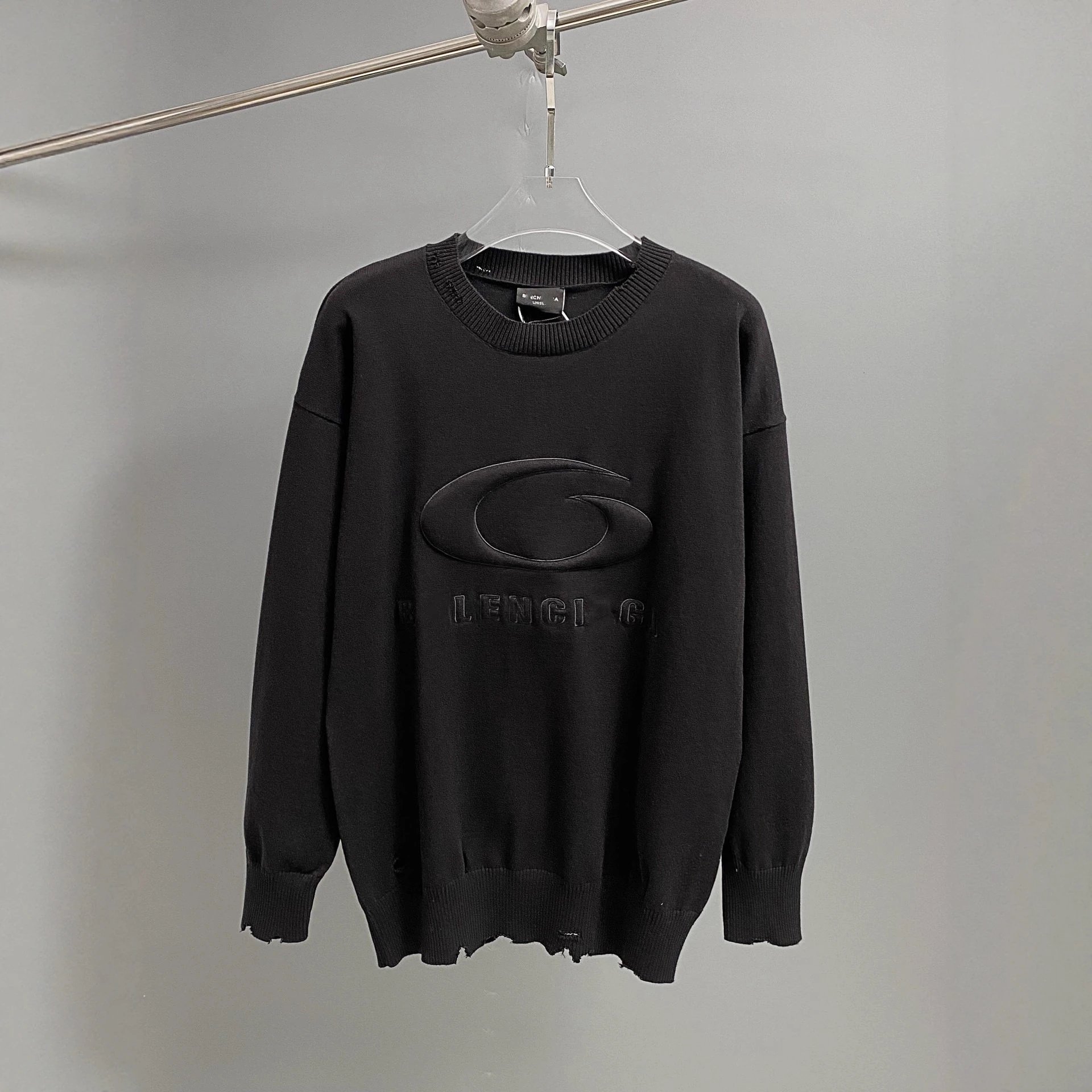 2025 new style Balenciaga logo embroidery knitwear pullover sweater men's and women's-