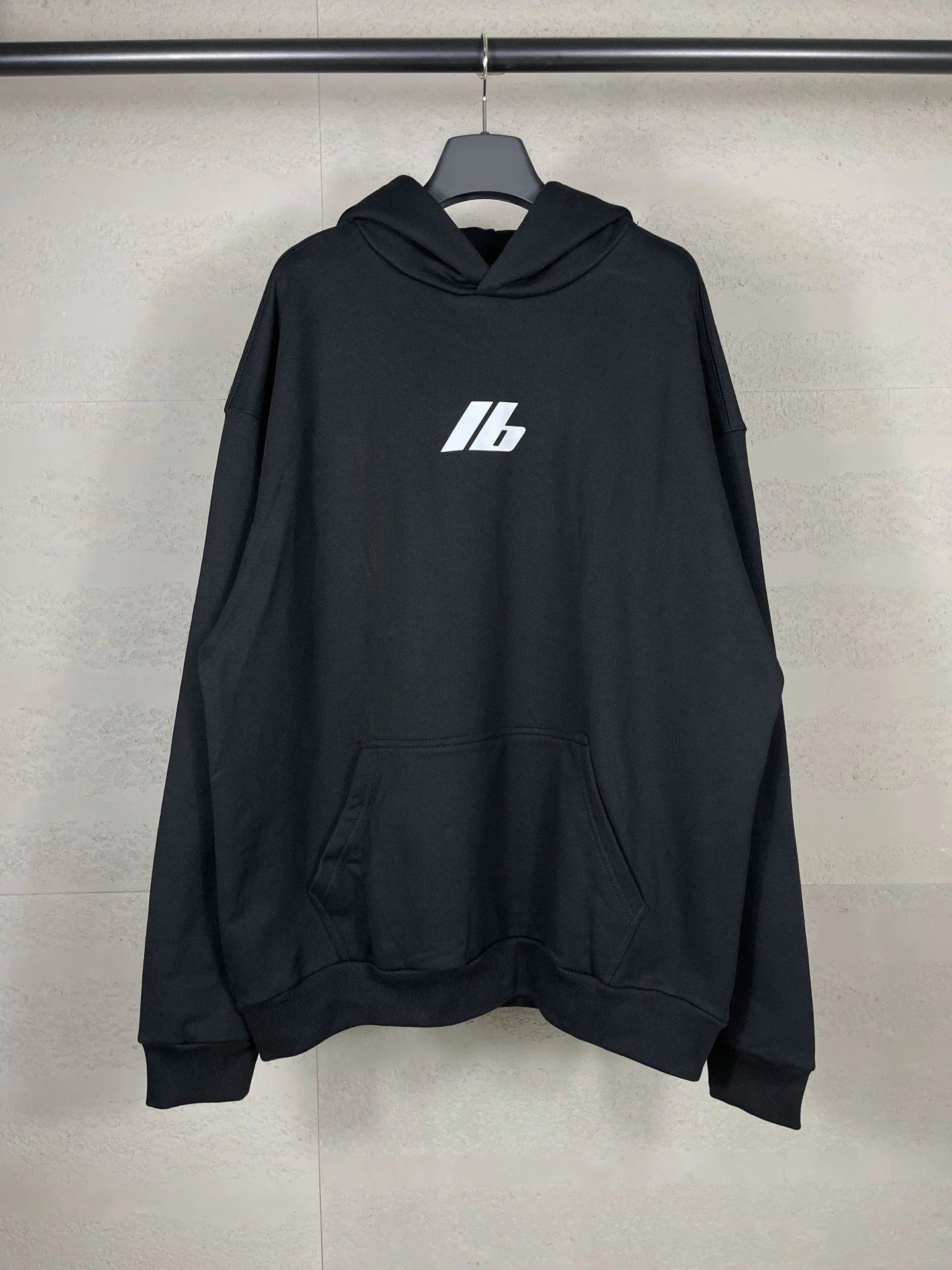 SS Balenciaga Front and Back LOGO Reflective Letter Loose Casual Pullover Hoodie Unisex Same Style
