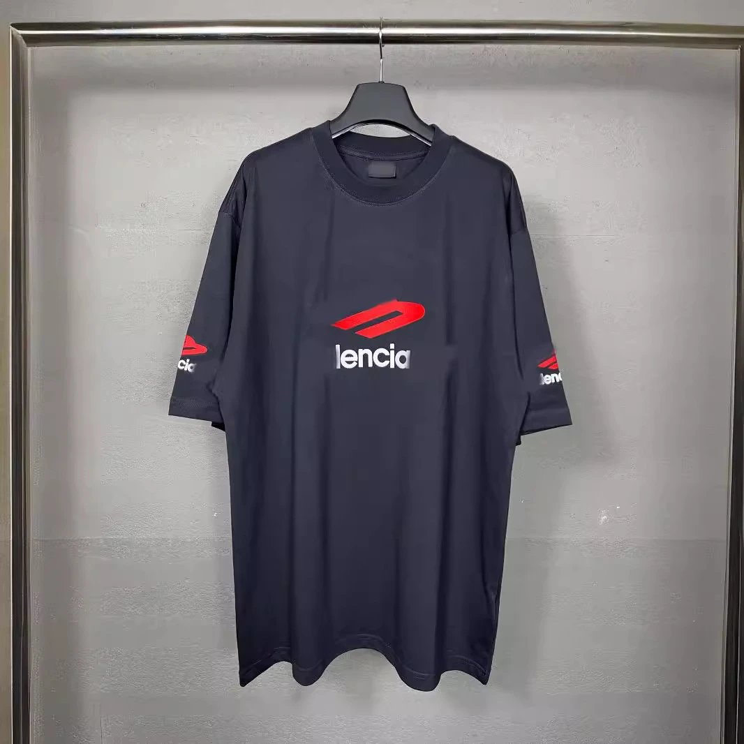 2023 Balenciaga Large Logo Icon Short Sleeve T-shirt Loose Casual Oversize Unisex Couples