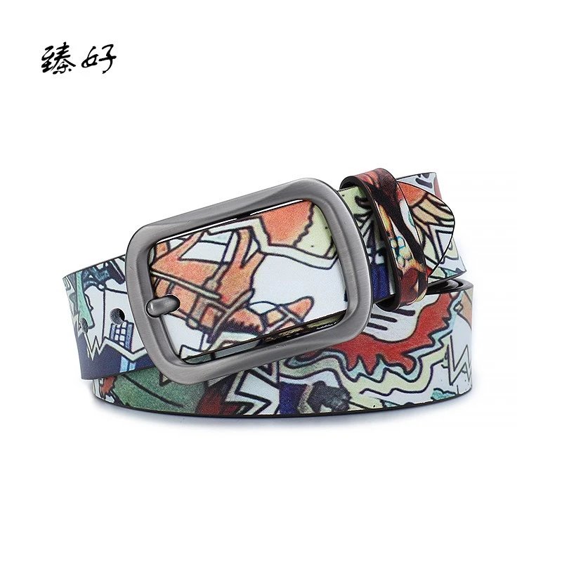 Pc Leather Belt For Women Strap Casual All Match man Belt Designer Brand Girdle printed belt-Boy,120cm