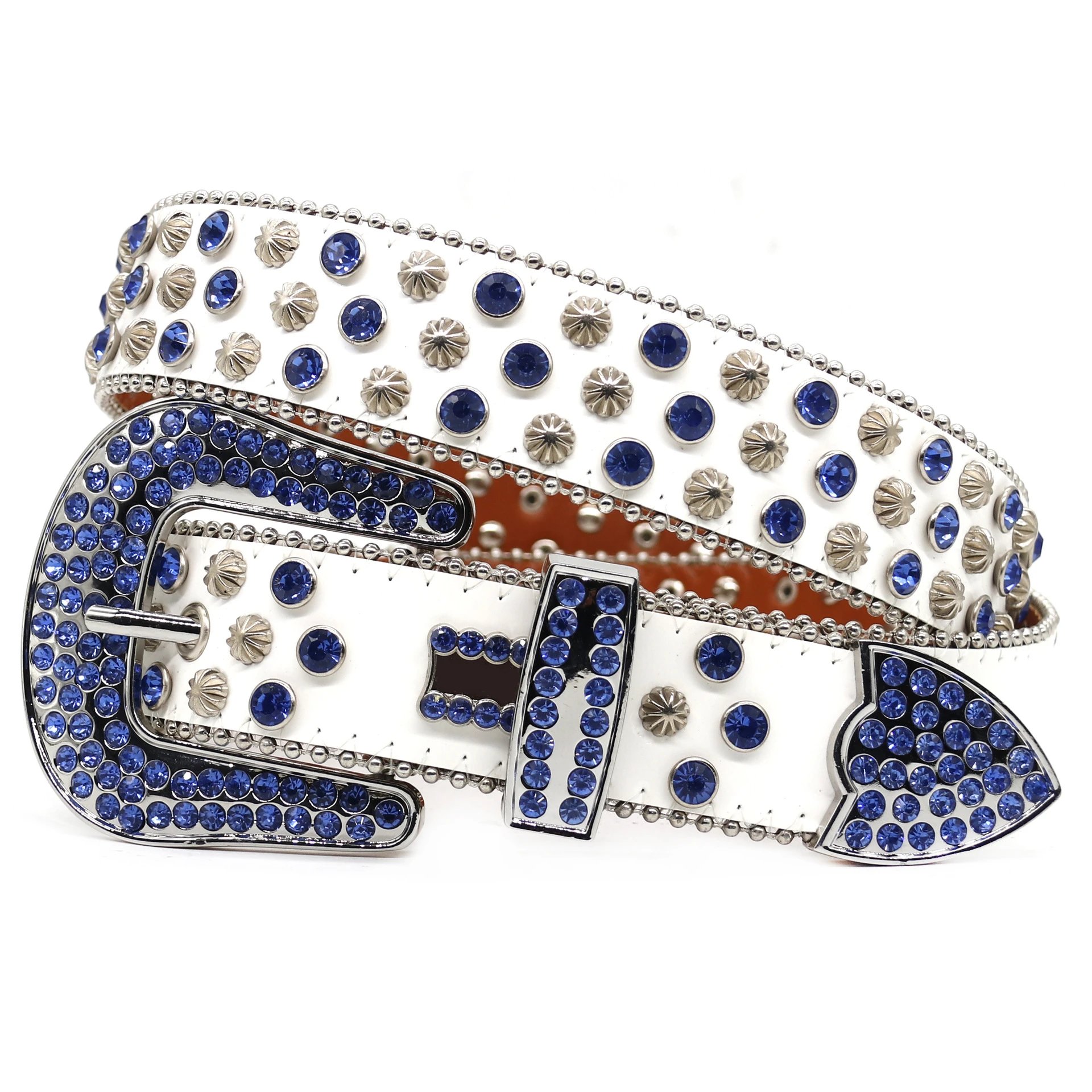 Women's rhinestone belt inlaid with full diamond rivets