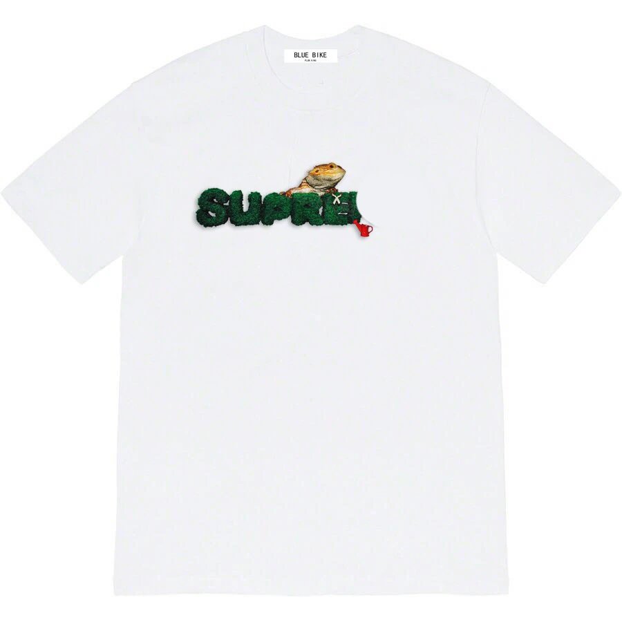 21SS Lizard Tee Lizard Lawn Logo Short Sleeve T-shirt Unisex Couples Loose