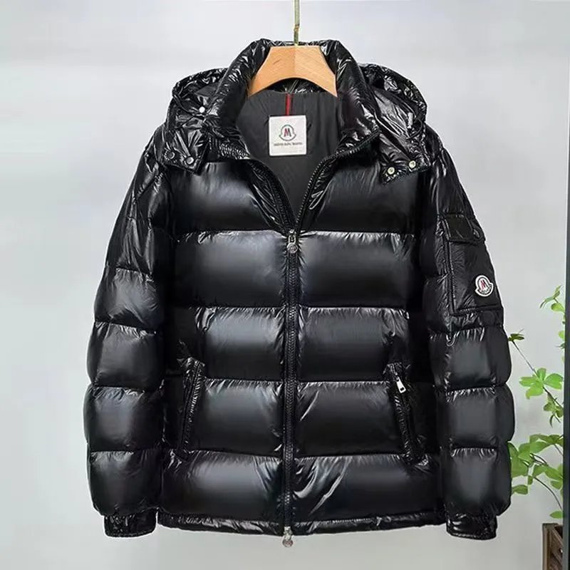 Moncler Maya Couple Style Unisex Down Jacket Short Thick Duck Down Warm Shiny Wash Free Versatile Outerwear