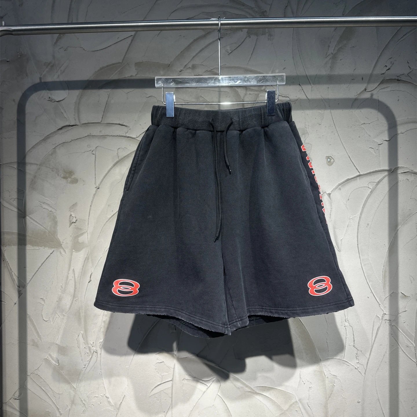 Balenciaga Letter Double Ring Early Spring Classic Double Ring Print Washed Shorts Sweatpants Unisex