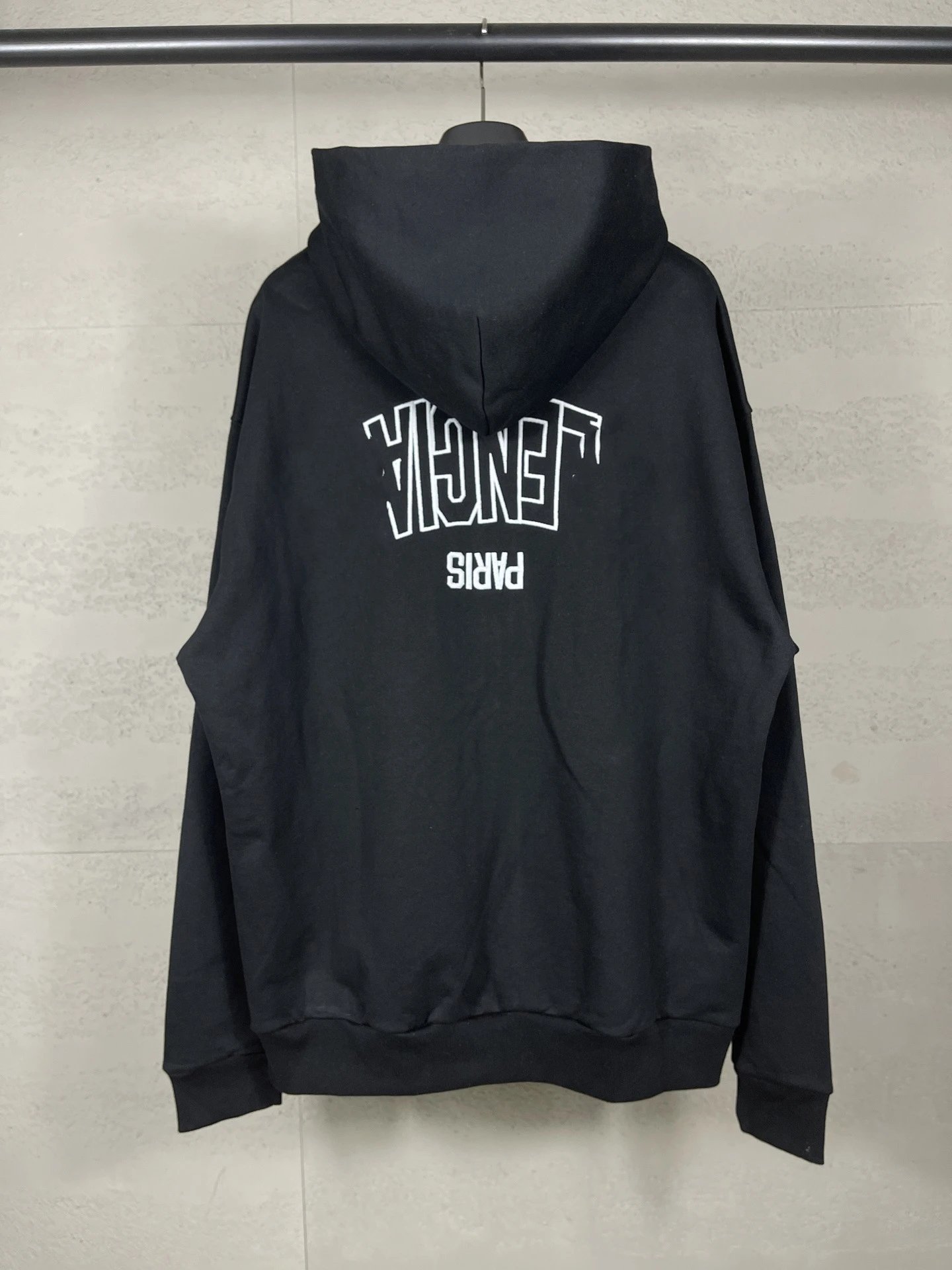 Balenciaga Back Mirror Reverse Letter Embroidery Zip-Up Hoodie Loose Casual Unisex Style