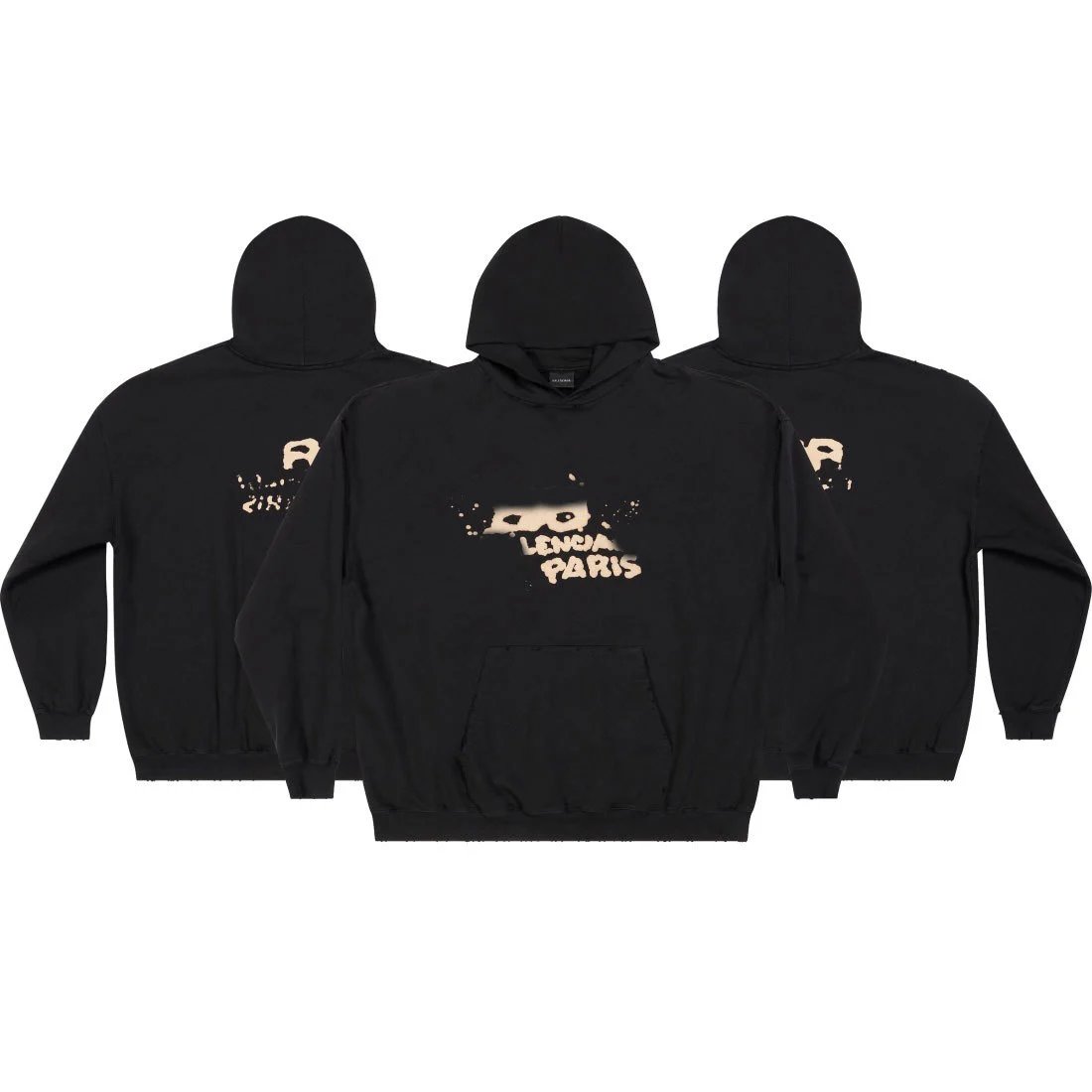 Balenciaga BB hand-painted graffiti hooded sweatshirt pullover loose casual versatile men's and women's couple style hoodie