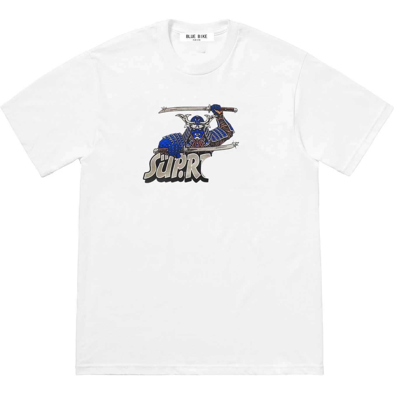 21FW Samurai Tee Samurai Armor Double Sword Print Round Neck Short Sleeve T-shirt Unisex Couples