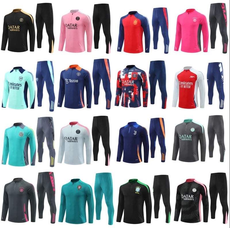 24-25 balenciaga Real Madrid Arsenal Man United Ajax France England Brazil Spain Half Zip Football Jersey