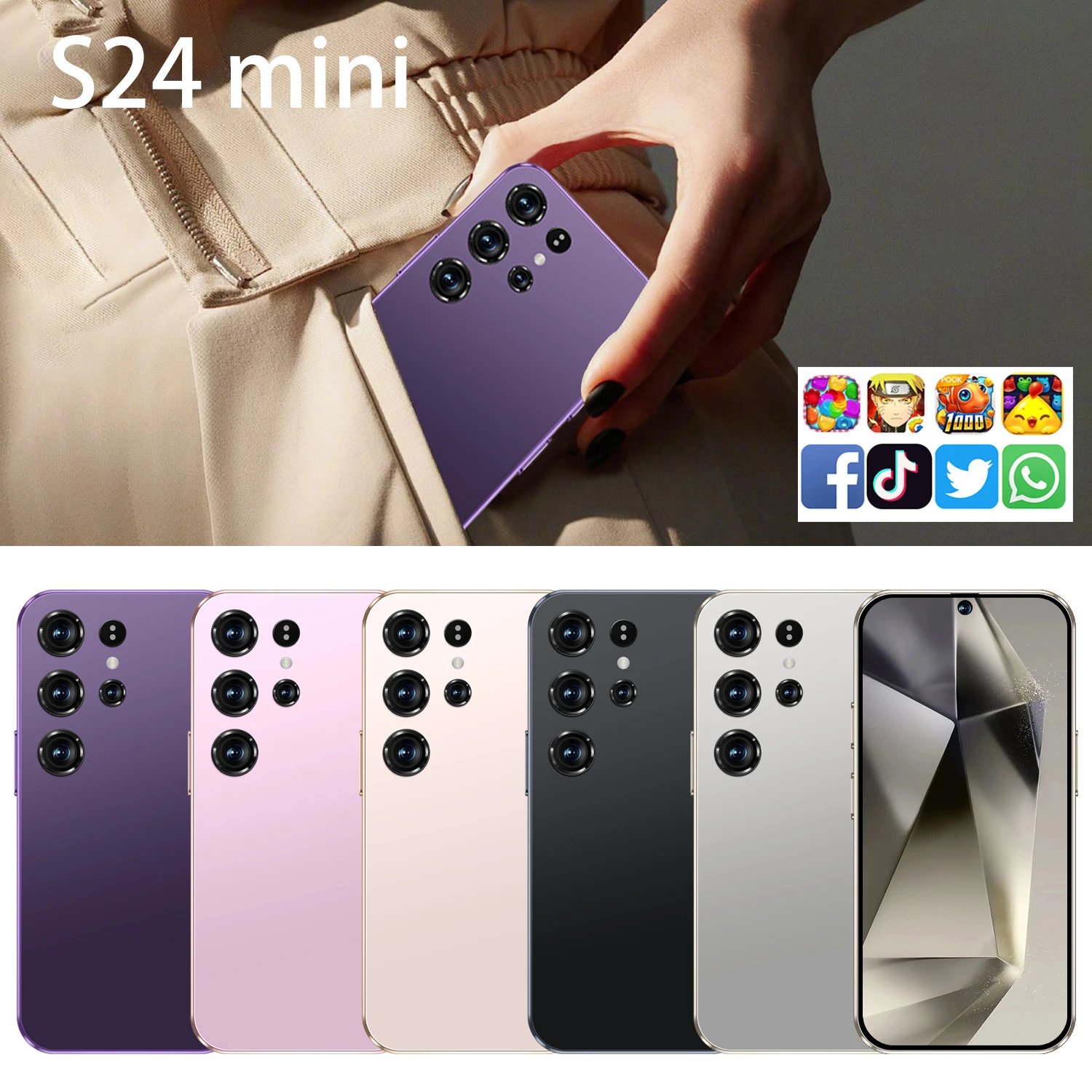 Phone New S24 Mini Mini 4.0 Inch Punch-Hole Screen Android 8.1 Smart Card Cheap Small Phone