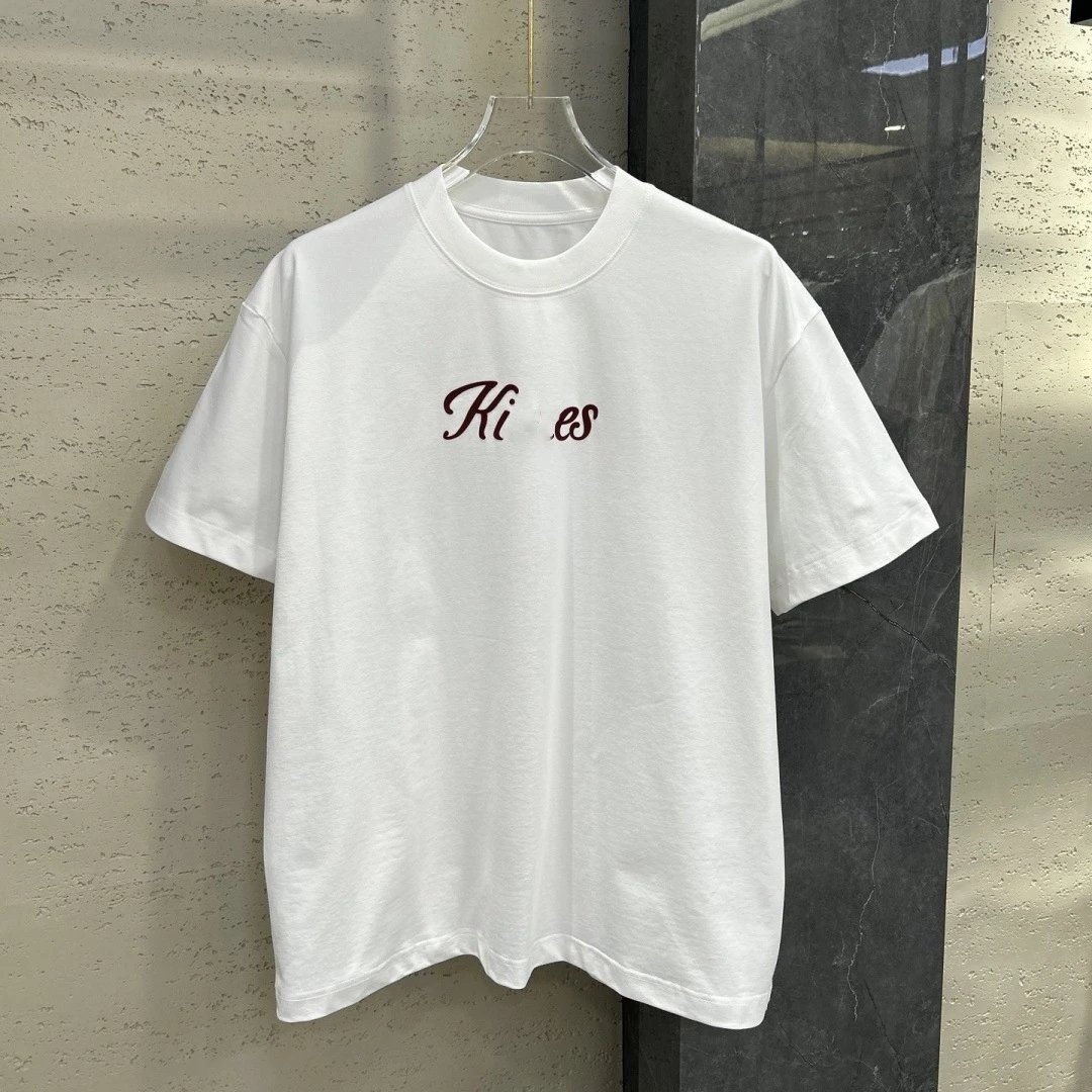 New Miu Miu Viral Letter Print Loose Round Neck Unisex Short Sleeve Top T-shirt