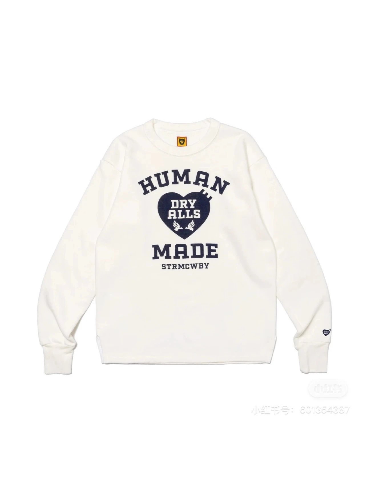 Human Made Heart Round Neck Loose Casual Style Long Sleeve Unisex Couple Styl