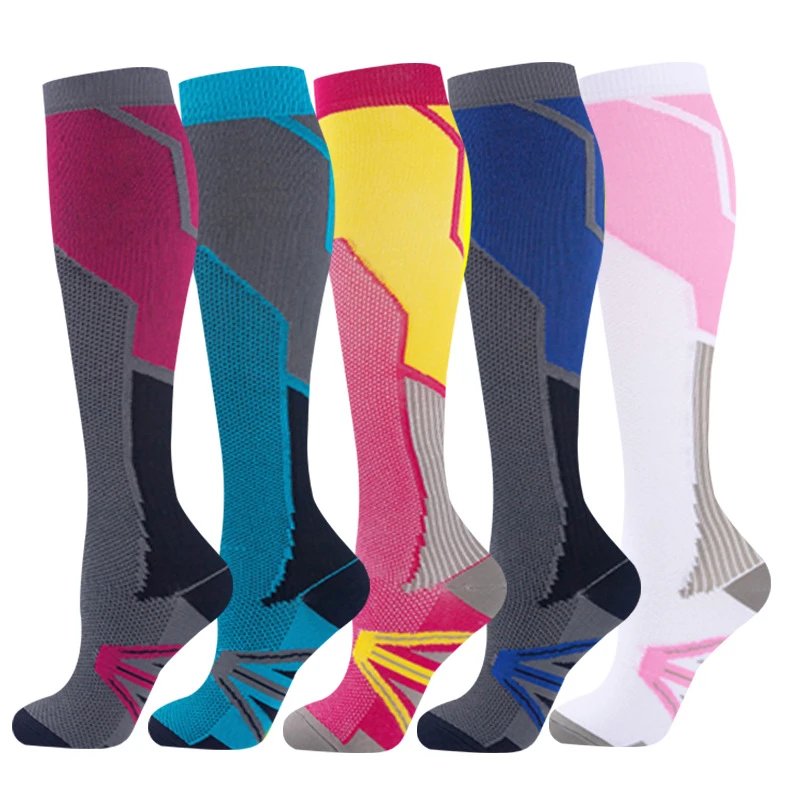 Nylon Compression Socks Long Tube Fitness Outdoor Running Cycling Socks Quick-Dry Breathable Men Women Compression
