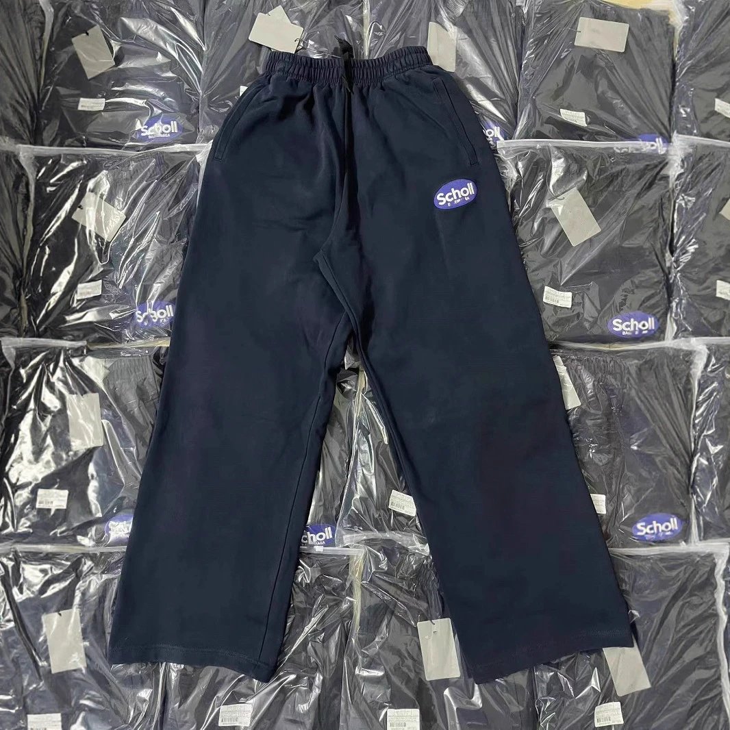 Balenciaga Hot Style SChrome HeartsOI Letter Embroidery Loose Wide Leg Sweatpants Unisex