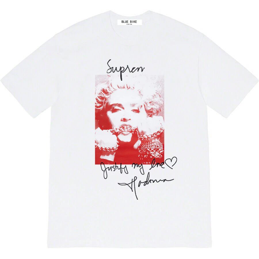 21SS MaDiornna Photo Tee Madonna Portrait T-shirt Short Sleeve Round Neck Unisex Couples