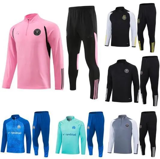 New Marseille Inter Miami Messi Algeria Arsenal balenciaga Real Madrid Long Sleeve Half Zip Training Suit Set