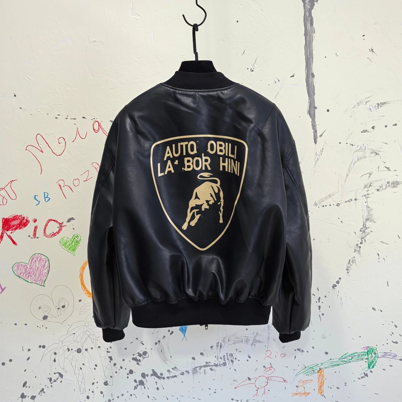 Balenciaga Collaboration Badge Shield Embroidery Logo Flight Jacket Quilted Unisex