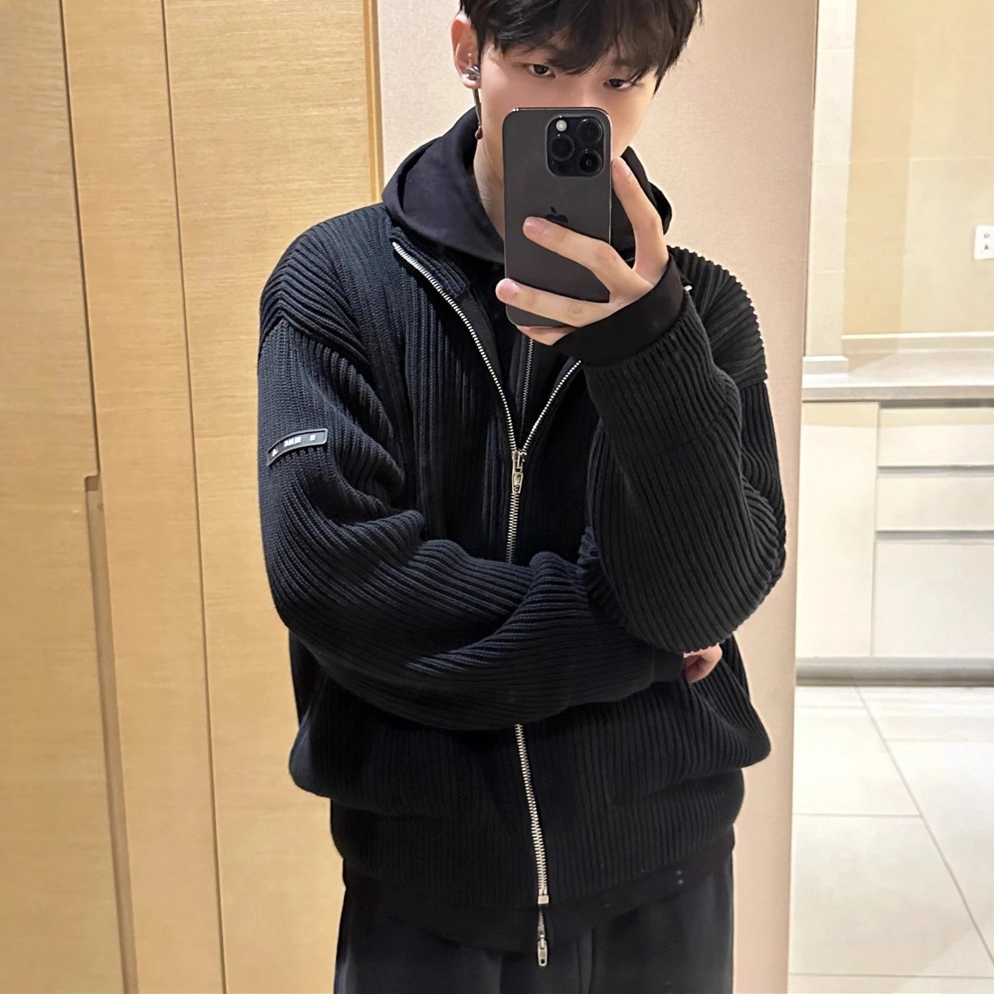 2025 New Balenciaga Fake Two-piece Hoodie Spliced Cardigan Sweater Unisex