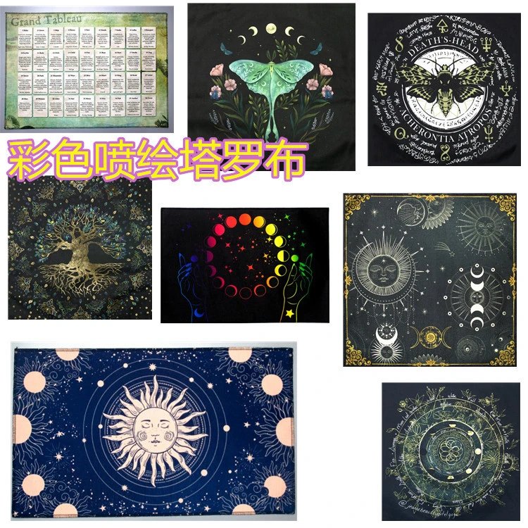 Tarot Tablecloth Digital Printing Playmat High-Definition Tarot Pattern Linen Material Color Printing Japanese Style