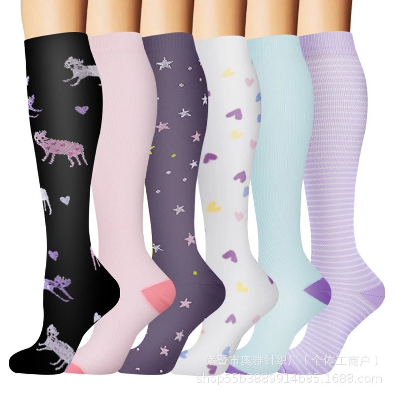 Compression Socks Calf Socks Elastic Socks Sports Cycling Running Yoga Socks Men Women Long Tube Compression Socks
