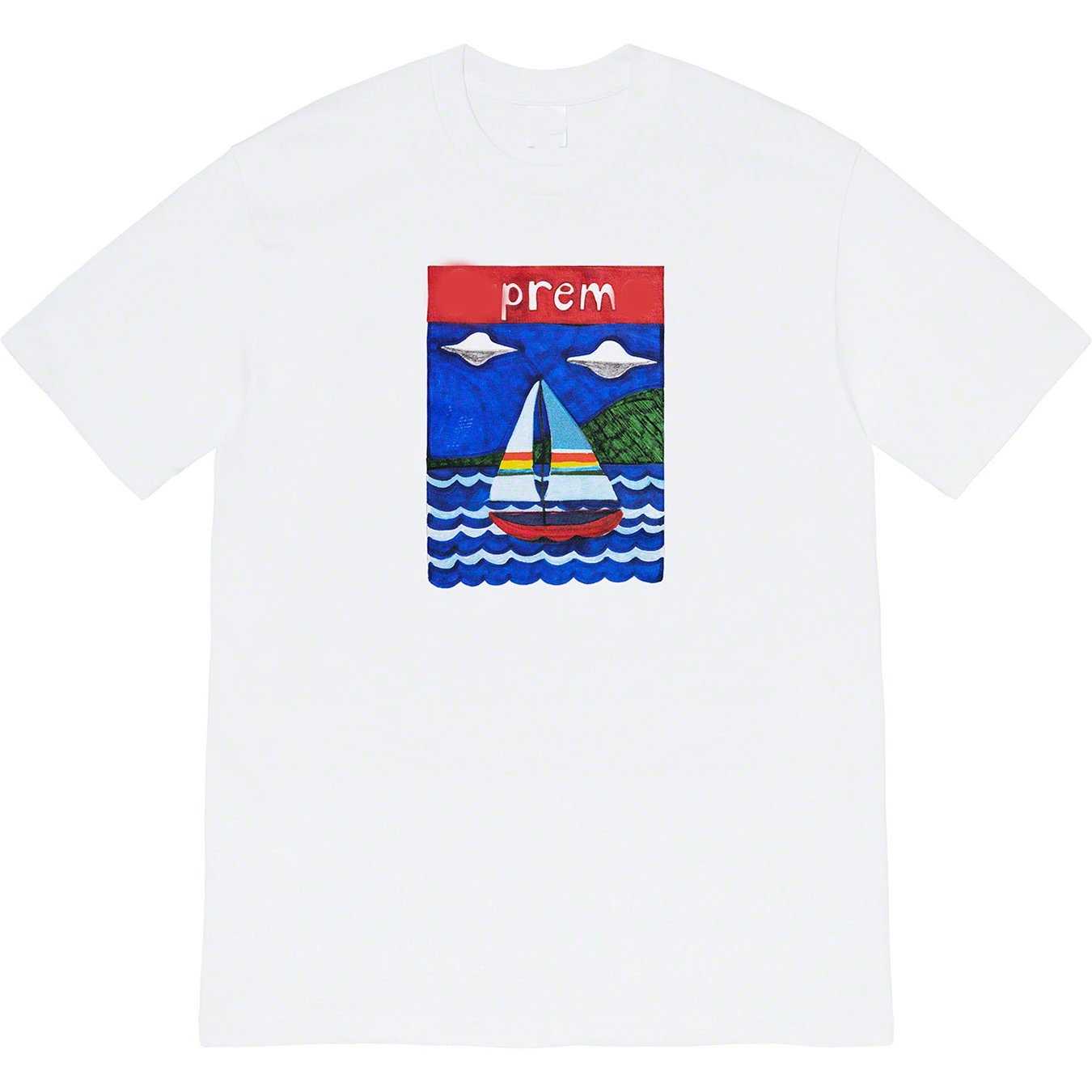 20SS Sailboat Tee Small Sailboat Oil Painting Pattern Print Letter T-shirt Short Sleeve Unisex