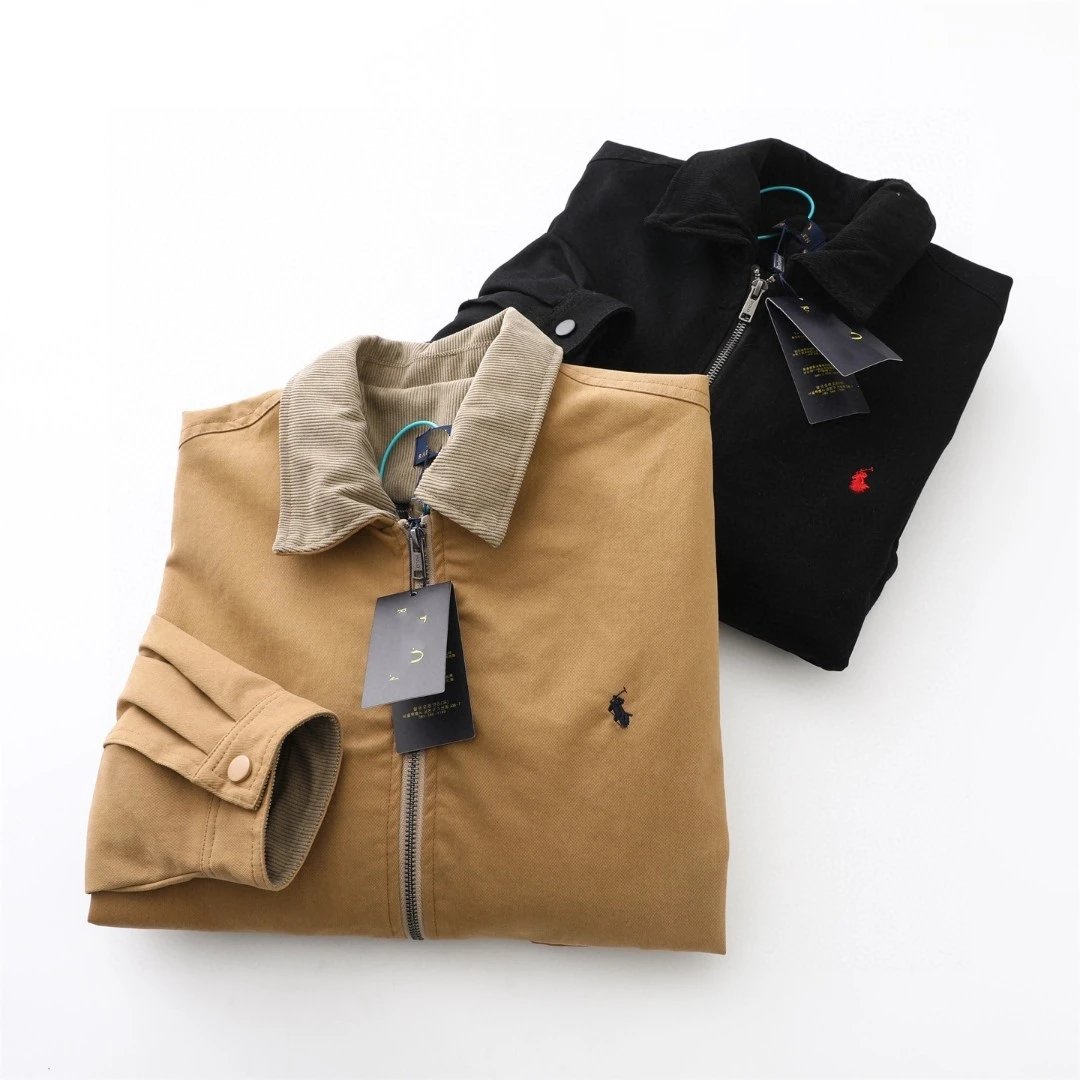 New RL Pony Vintage Retro Corduroy Collar Work Jacket Unisex