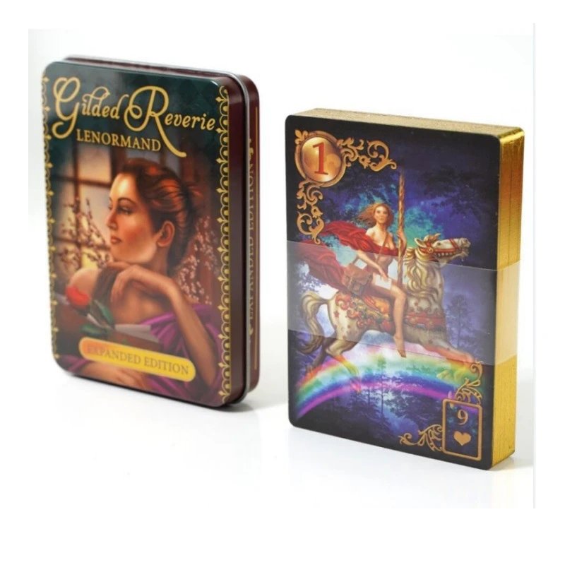 Tin Box Oracle Cards Tarot Cards Gold Foil Process High-End Playing Cards Tarot Cards Oracle