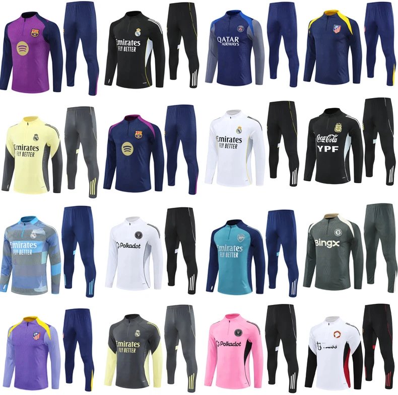 balenciaga Real Madrid Argentina Arsenal Chelsea Atlético Madrid Player Version Training Suit Half Zip Set Jersey