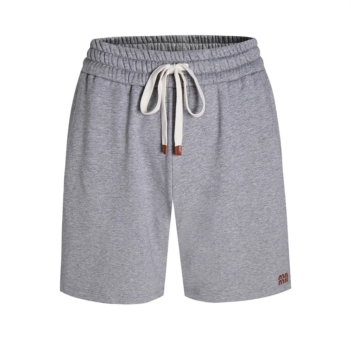 2025 New Miu Miu Loose Cotton Fleece Letter Badge Casual Shorts Unisex