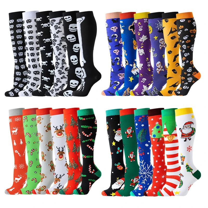 Christmas Socks Holiday Halloween Funny Socks Outdoor Sports Compression Socks
