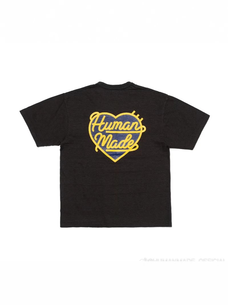 HUMAN Heart Pattern Bamboo Cotton Digital Print Short Sleeve Unisex T-shirt