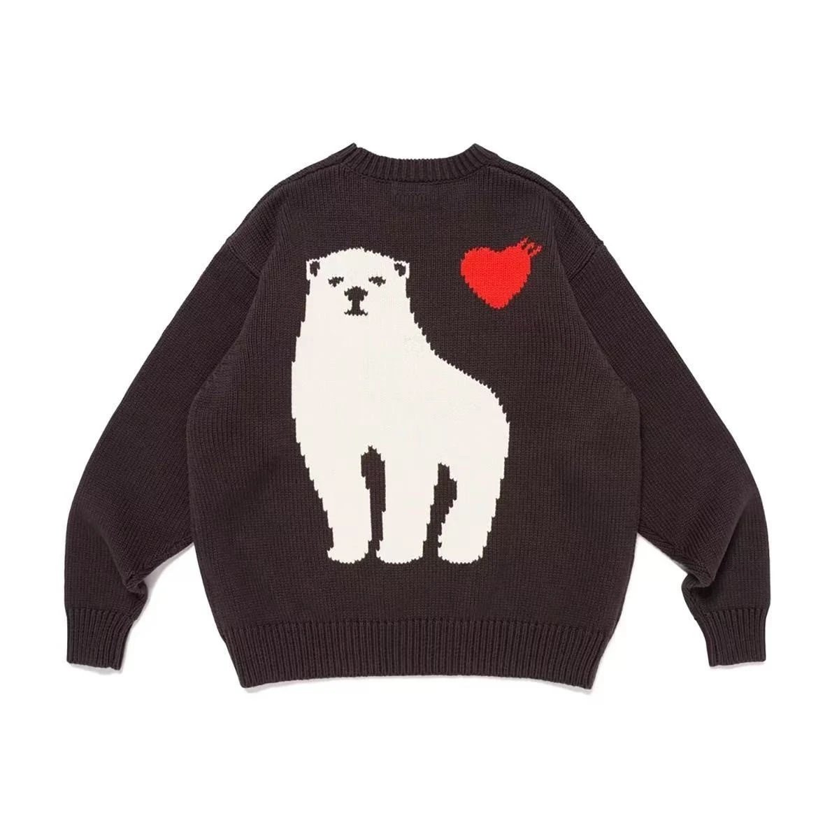 HUMAN MADE Polar Bear Sweater Knitwear Unisex Couple Style Trendy Pullover Sweater