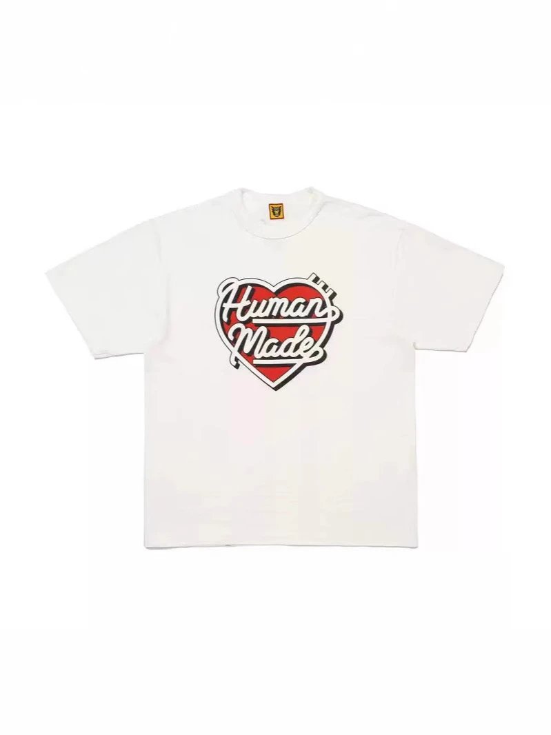 Human Heart Pattern Loose Unisex Couples Round Neck Short Sleeve T-shirt