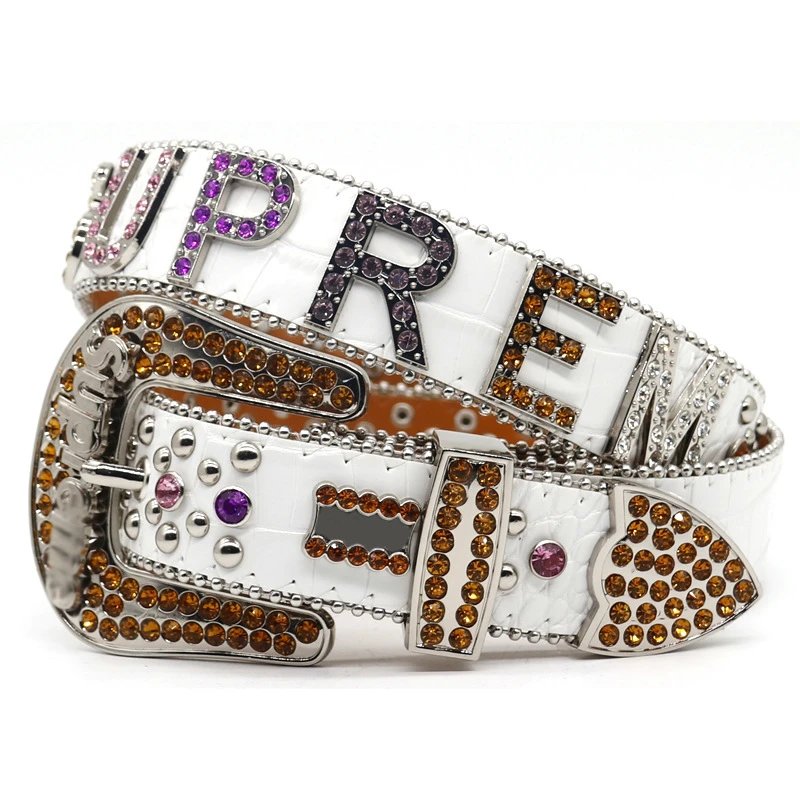 Men's leather belt women's fashion punk personality street niche trend surprise belt