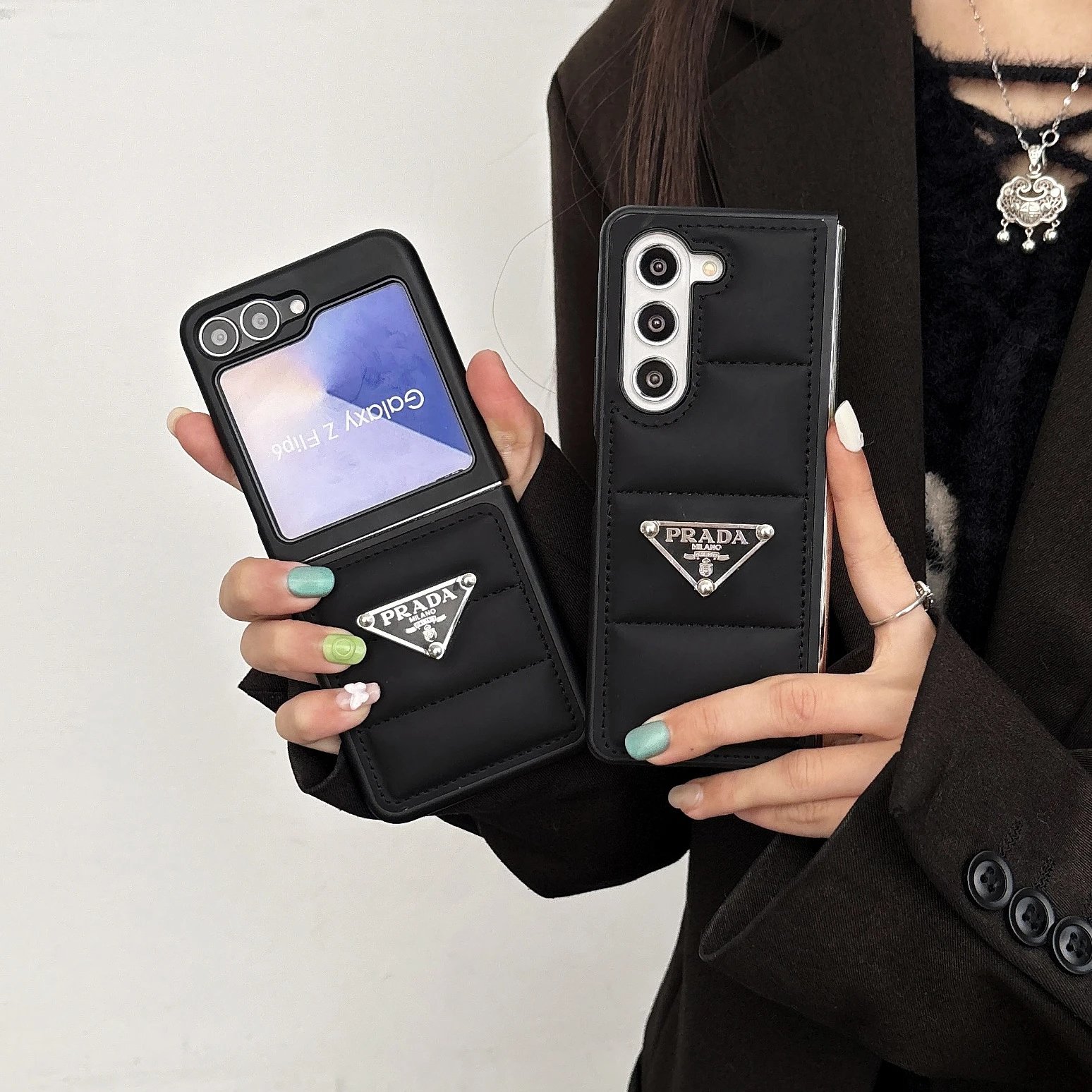 Trendy Filled Down Jacket Samsung Z Fold 5 Case Anti-Drop Protective Cover Z Flip 5 Z Flip 6