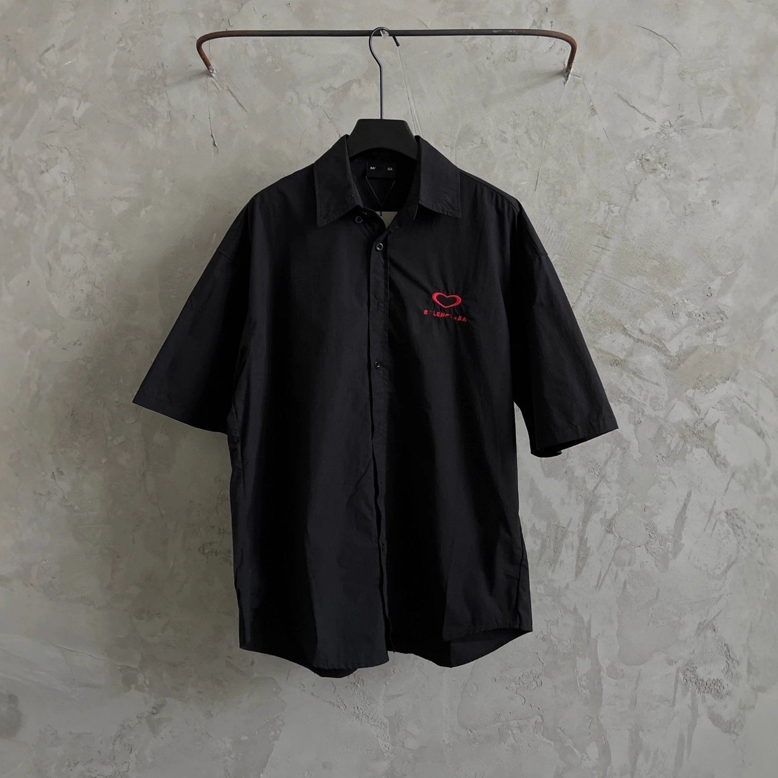 New Balenciaga Qixi Valentine's Day Limited Red Heart Letter Embroidery Shirt
