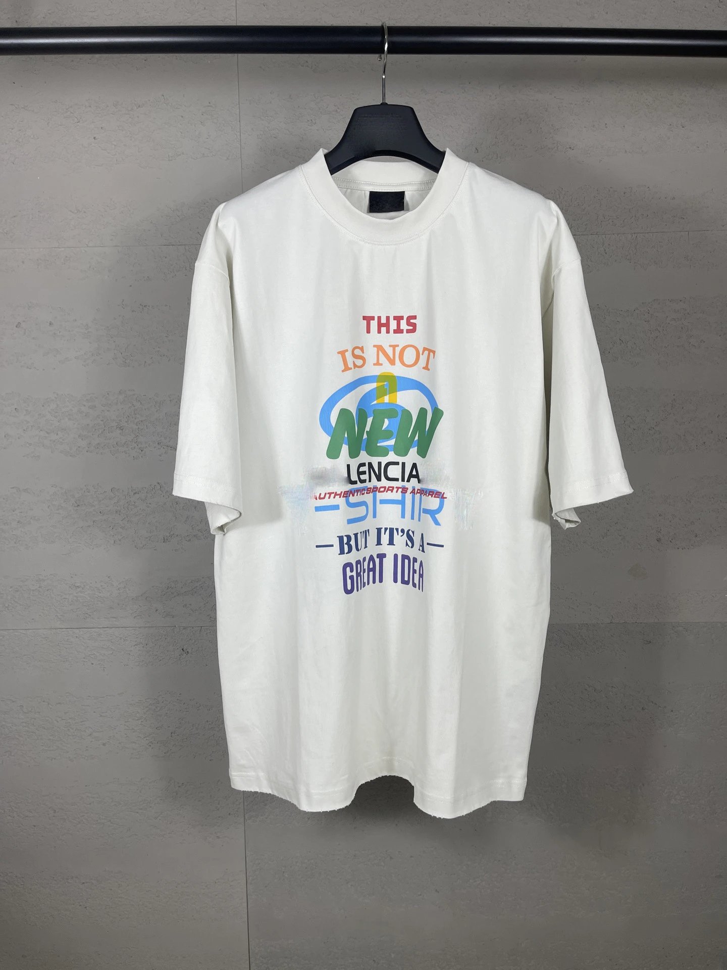 2025 Balenciaga Letter Logo Colorful Multi-element Art Print Short Sleeve T-shirt Wash Distressed