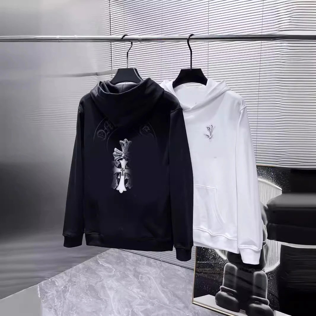 Chrome Hearts Splatter Sanskrit Hoodie Pullover Loose Casual Hooded Sweatshirt Couple Style Versatile