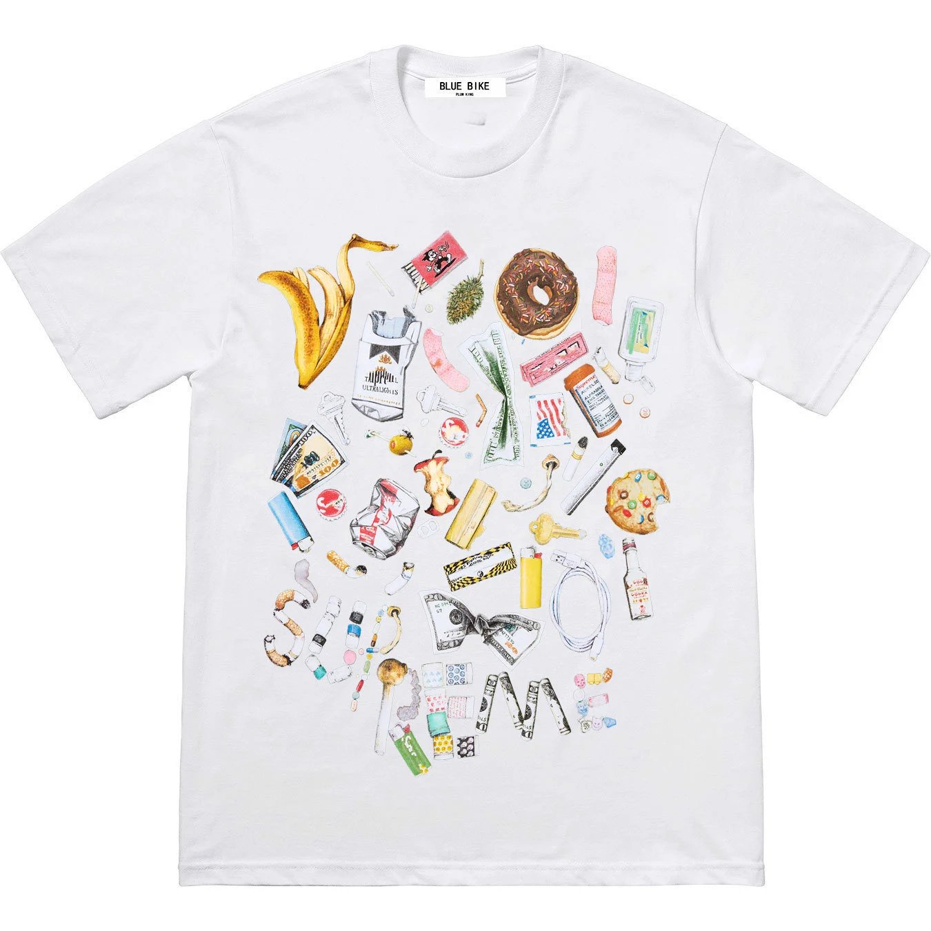 23SS TRASH TEE Cute Cartoon Pattern Garbage Short Sleeve T-shirt Unisex Couples