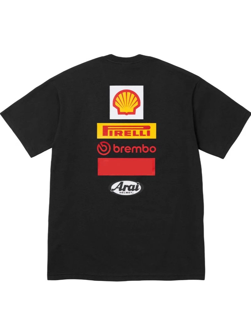 24SS Ducati Logo Tee Ducati Collaboration Print Short Sleeve T-shirt Unisex Couples