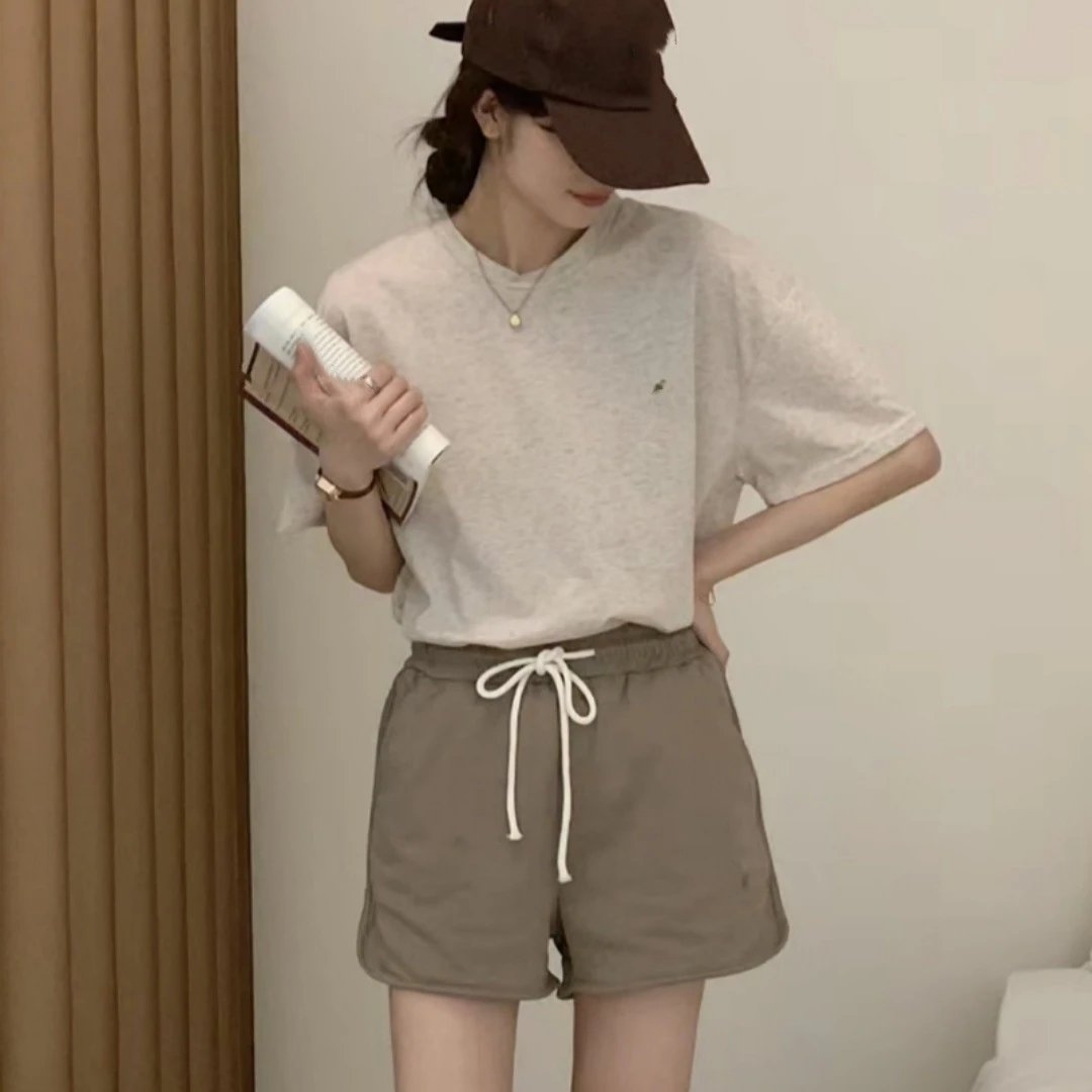 2025 New RL Ralph Lauren Pony Small Label Warhorse Oatmeal Set Basic Short Sleeve T-shirt