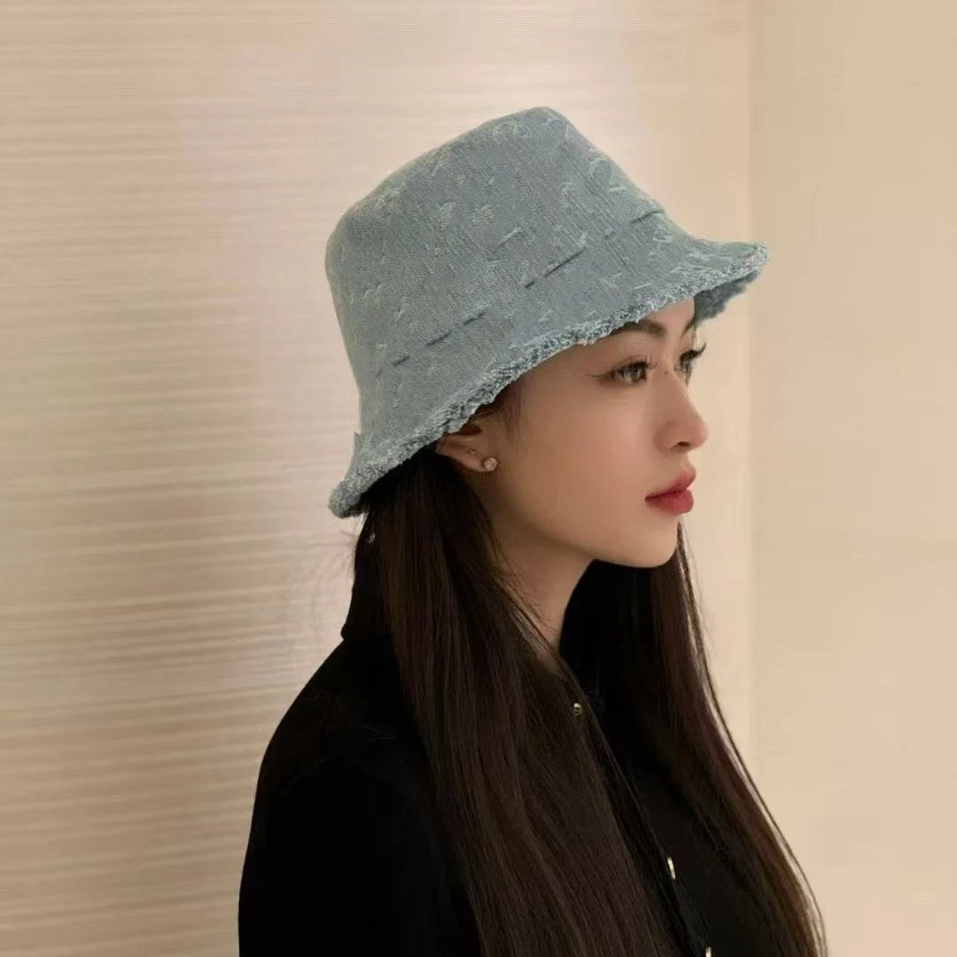 New Denim Bucket Hat Washed New Bowl Hat Men Trendy Casual Versatile Hat