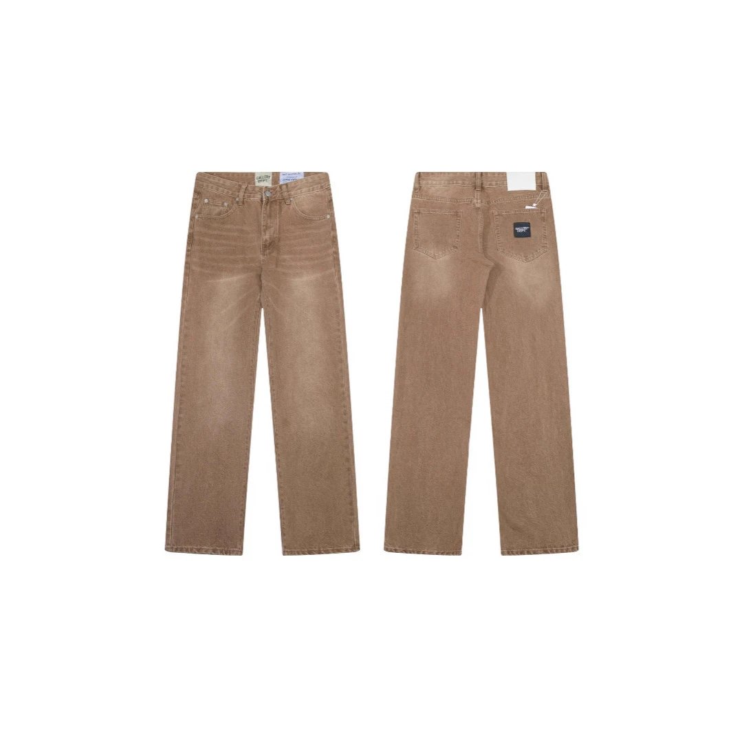 Gallery Dept Basic Brown Washed Slim Straight Tapered Jeans
