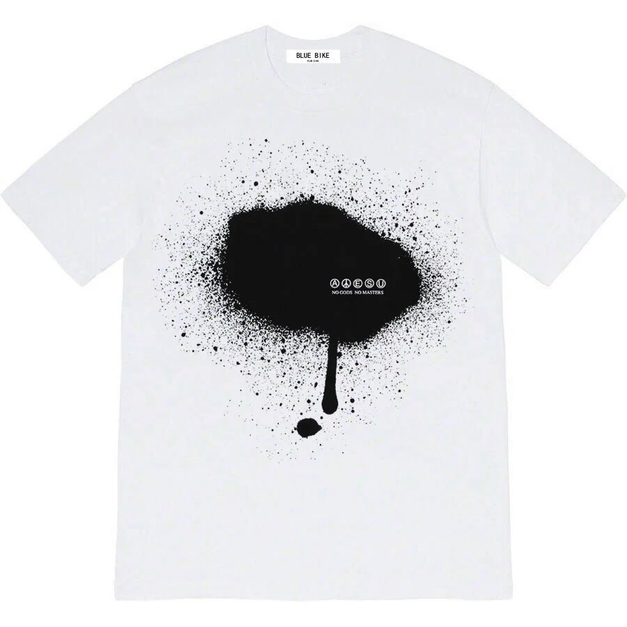 23SS Undercover Tag UC Collaboration Paint Splatter Round Neck Short Sleeve T-shirt Unisex Couples