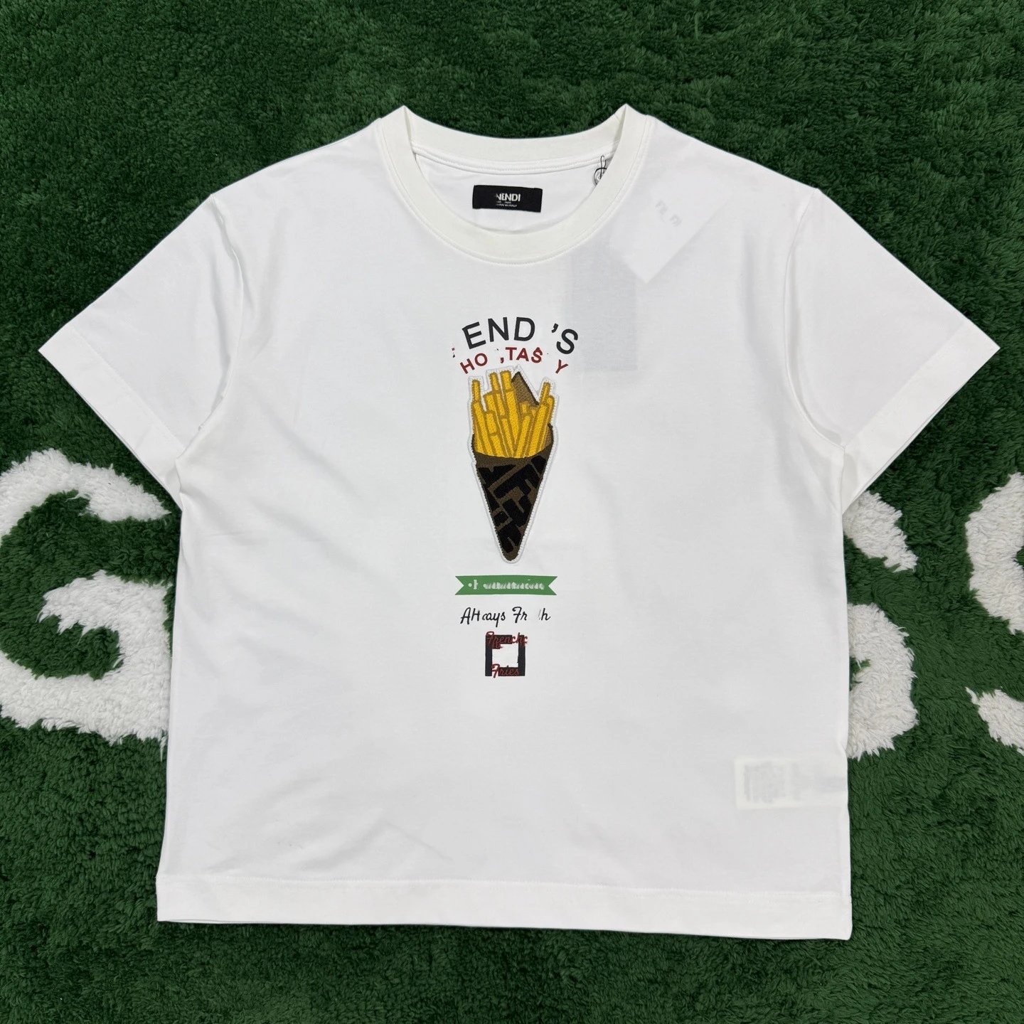 2025 New F Dior French Fries Capsule Series Embroidery LOGO Short Sleeve T-shirt